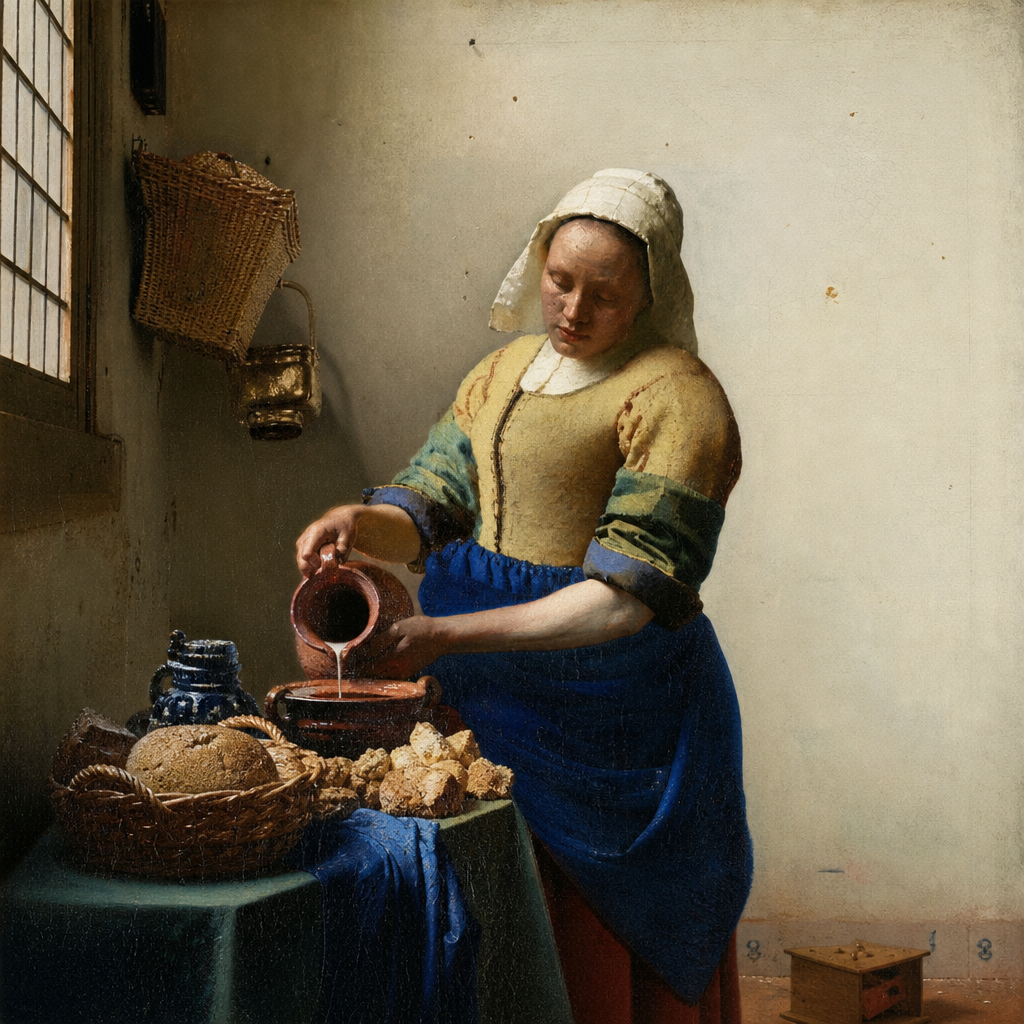 The Milkmaid inspired kitchen scene