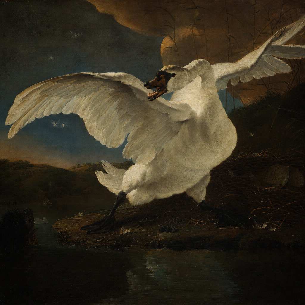 The Threatened Swan inspired scene